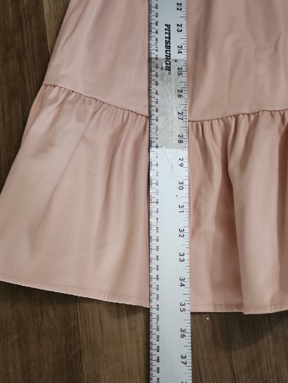 Anthropologie Somerset Vegan Leather Mini Dress Pink Rose Smocked Waist NWT - Picture 13 of 16